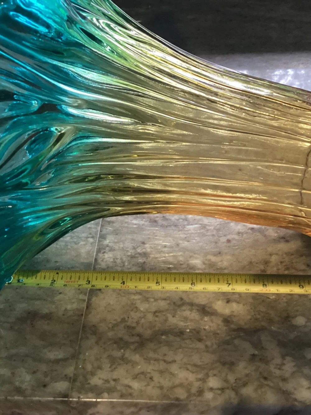 Murano hand blown MCM Swirl Ruffled Art Glass Vase Fluted Rim  EXQUISITE 💙💙💙